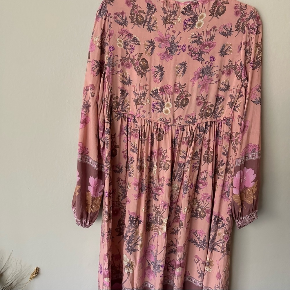 Bohemian Floral Midi Tassle Dress in Pink Size M - Picture 11 of 11